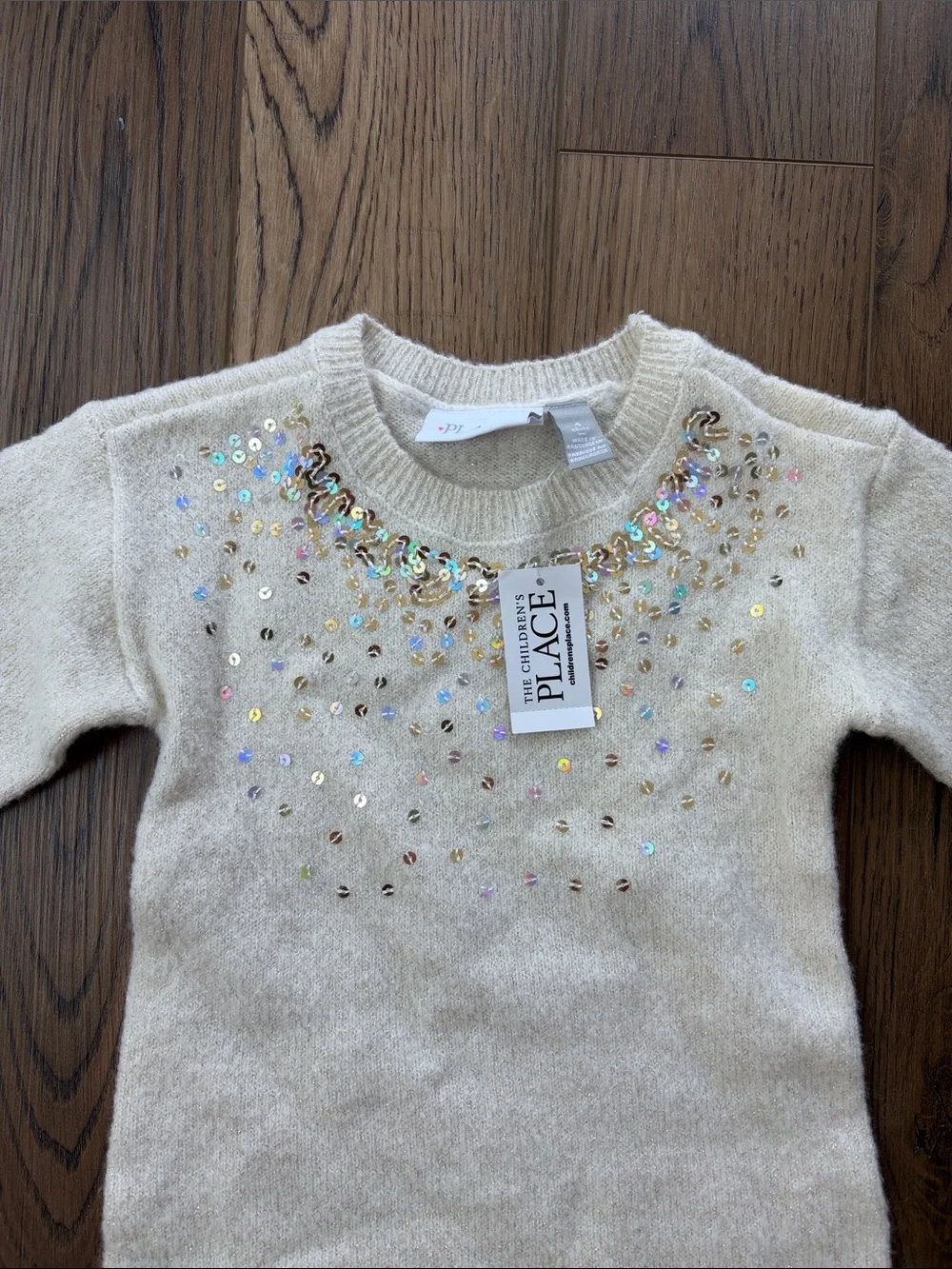 The Children's Place| Cream Sparkle & Sequin Sweater Dress